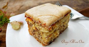  banana pecan cake with caramel frosting