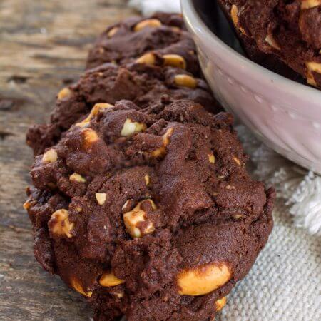 Fudgy Chocolate Peanut Butter Cookies