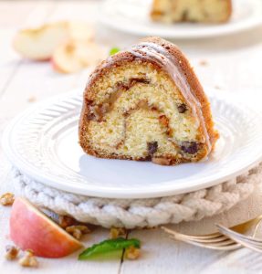 Old Fashioned Sour cream cake with apple nut filling