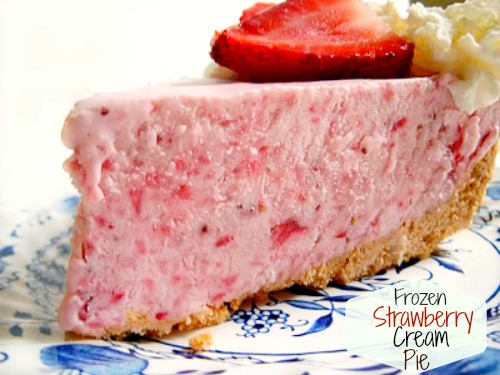 Frozen Strawberry Cream Pie
