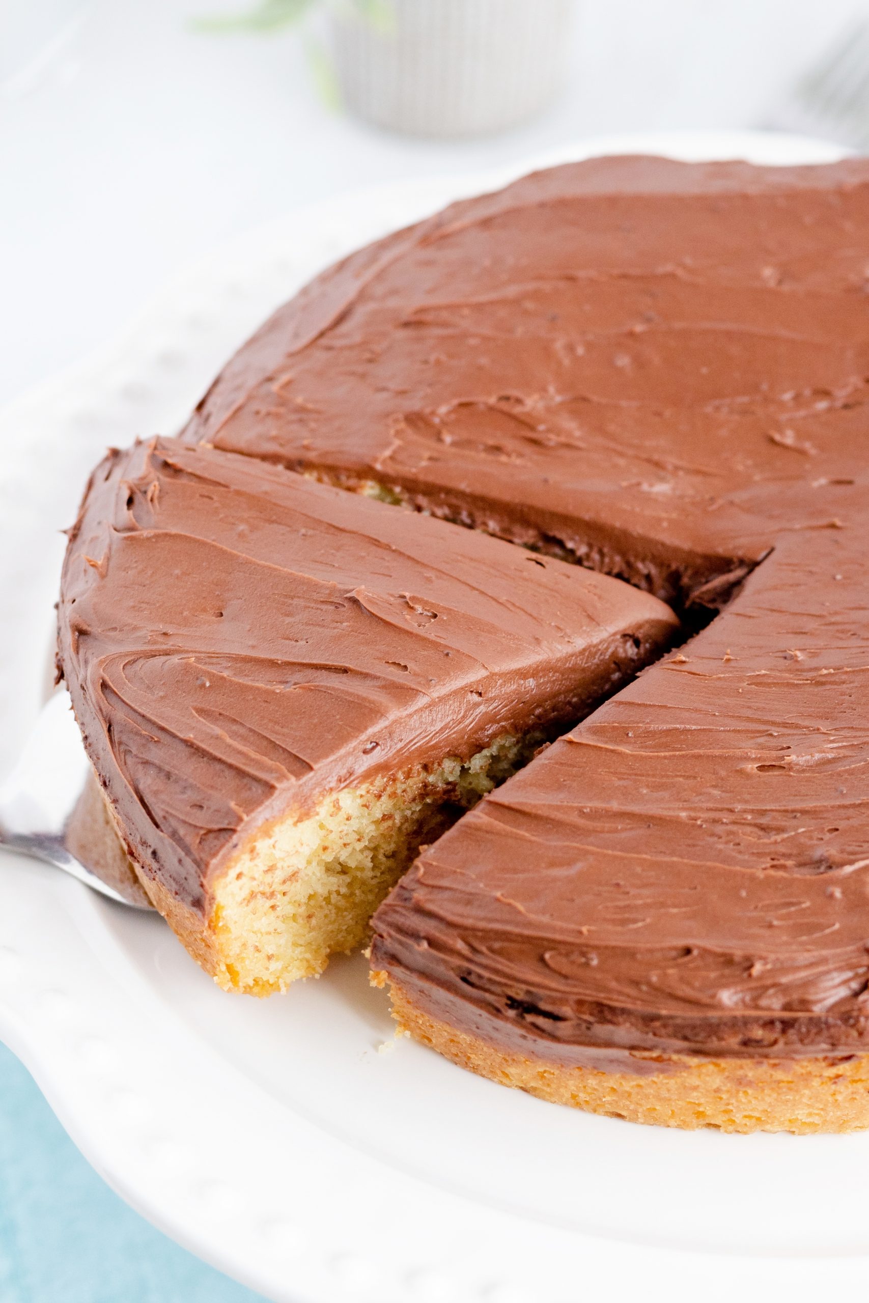 Yellow Sour Cream Cake with Fudge Frosting-image