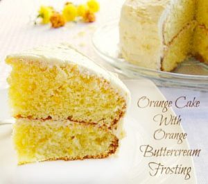 Orange Cake with Orange Butter Cream Frosting