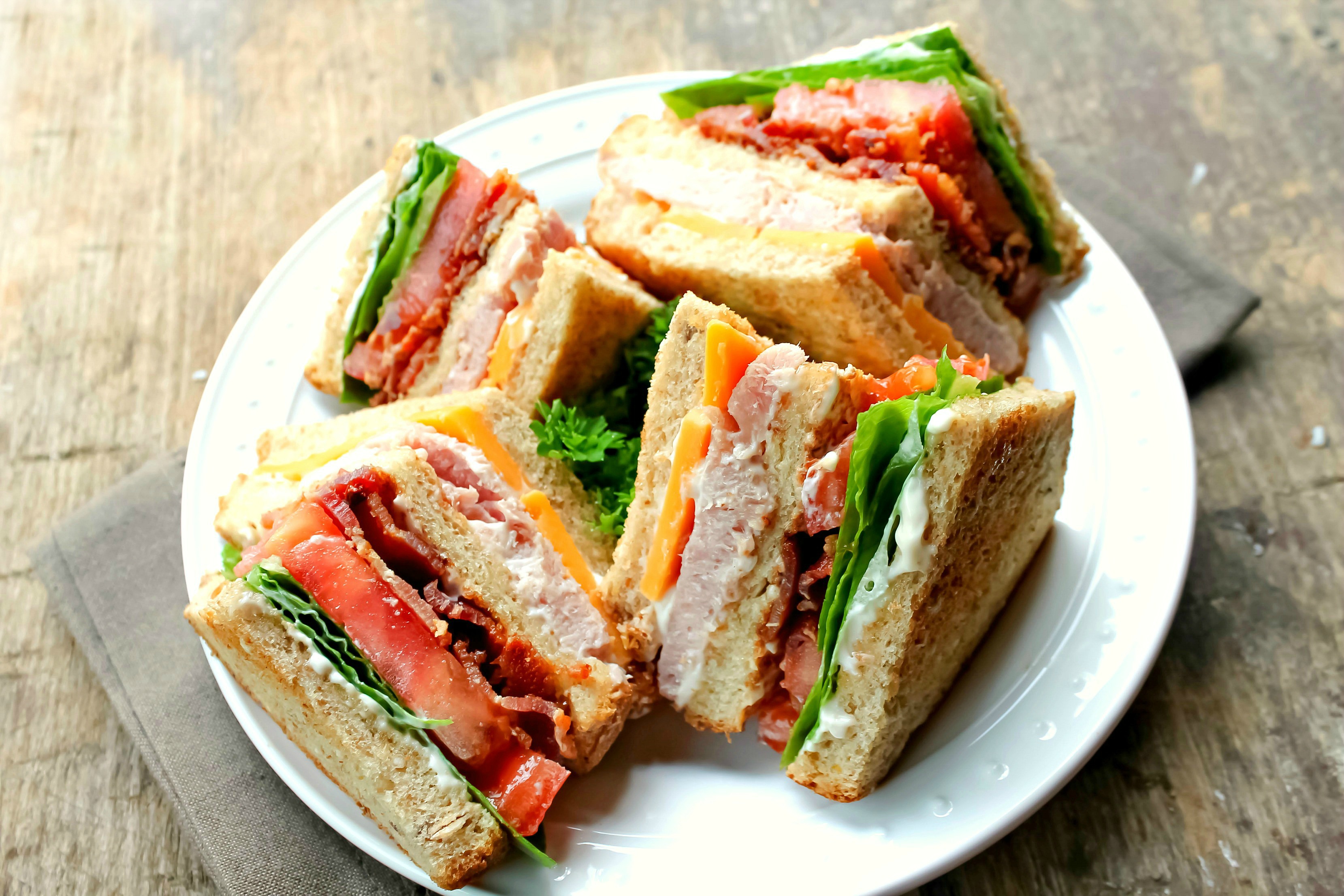 Ham and Cheese Club Sandwich (How to make a Club)