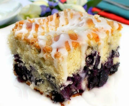 Blueberry Cake with Lemon Glaze