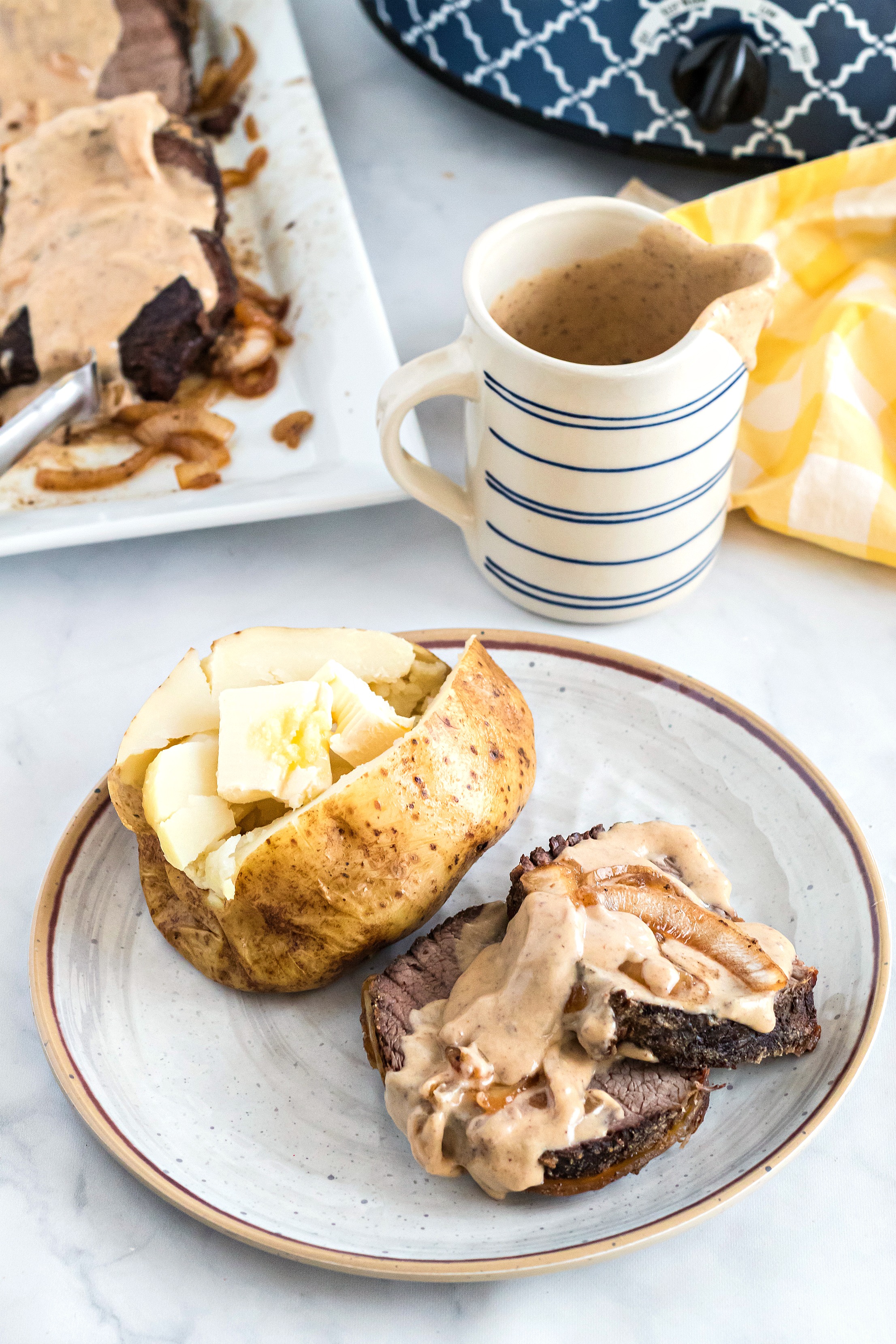 Crock Pot Roast Beef with Sour Cream Gravy