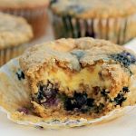 Oatmeal Blueberry Muffin with Cream Cheese Frosting