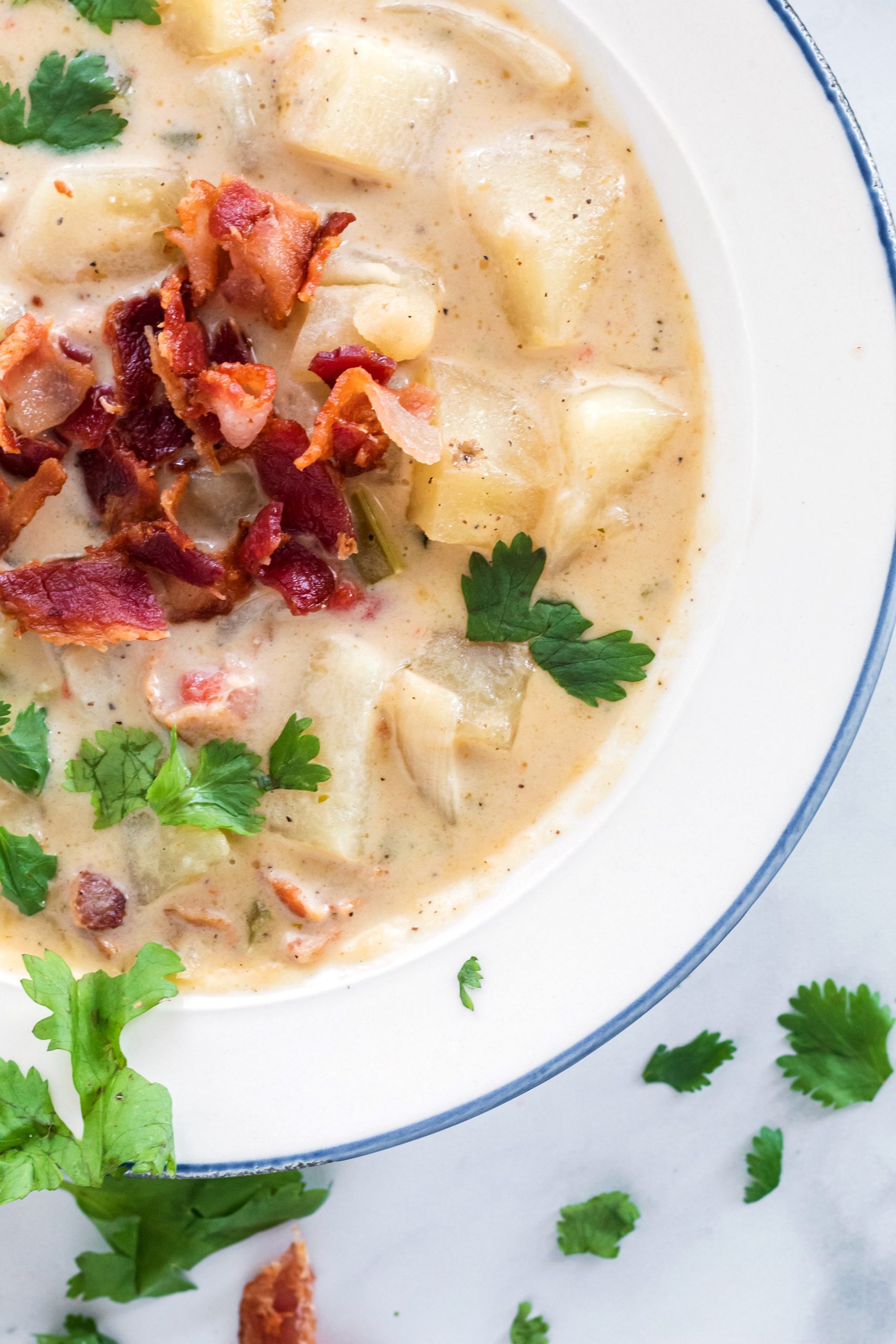 Using cream to make the soup instead of milk makes this Crock Pot Potato Soup unbelievably luscious.