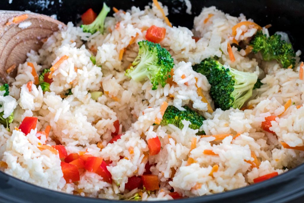 Crock Pot Chicken Flavored Rice and Veggies Bunny's Warm Oven
