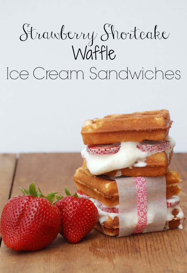 Strawberry Shortcake Waffle ice Cream Sandwiches