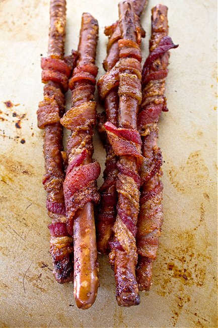 Bacon Wrapped Pretzel Rods