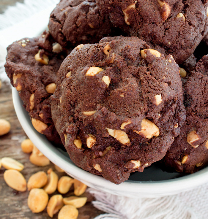 Fudgy Chocolate Peanut Butter Cookies