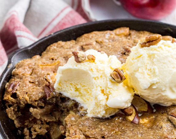 Apple Pecan Skillet Brownie
