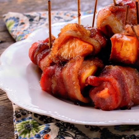 Bacon Wrapped Sweet Potato Bites
