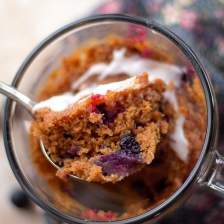 Single Serving Blueberry Mug Cake