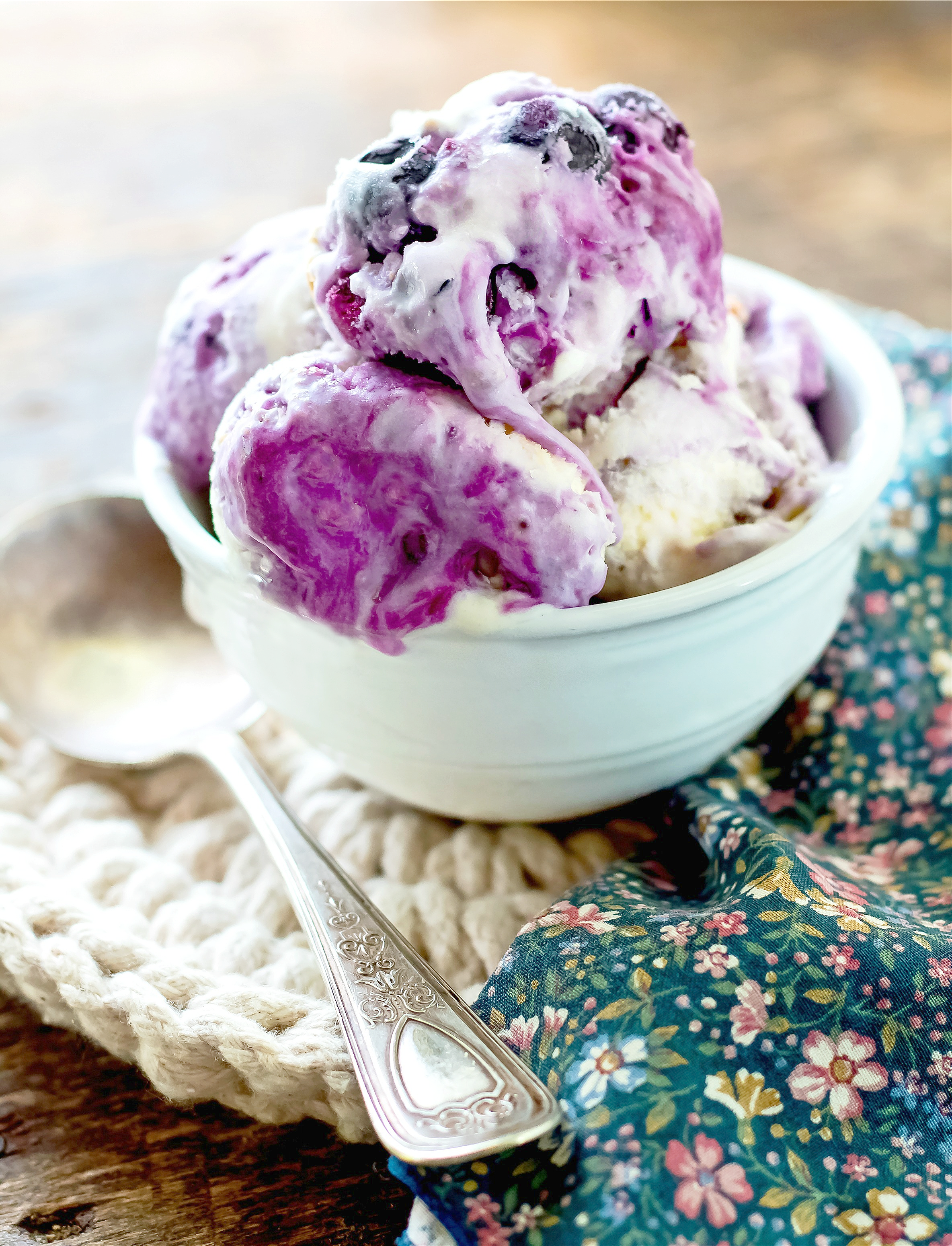 Blueberry Cream Cheese Ice Cream