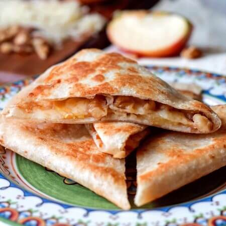 Apple Walnut Gruyere Quesadilla