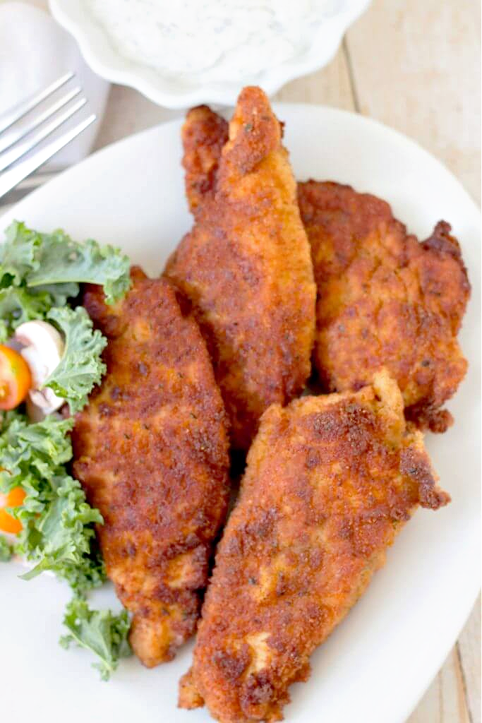 Chicken Tenders with Dill Sour Cream Dipping Sauce