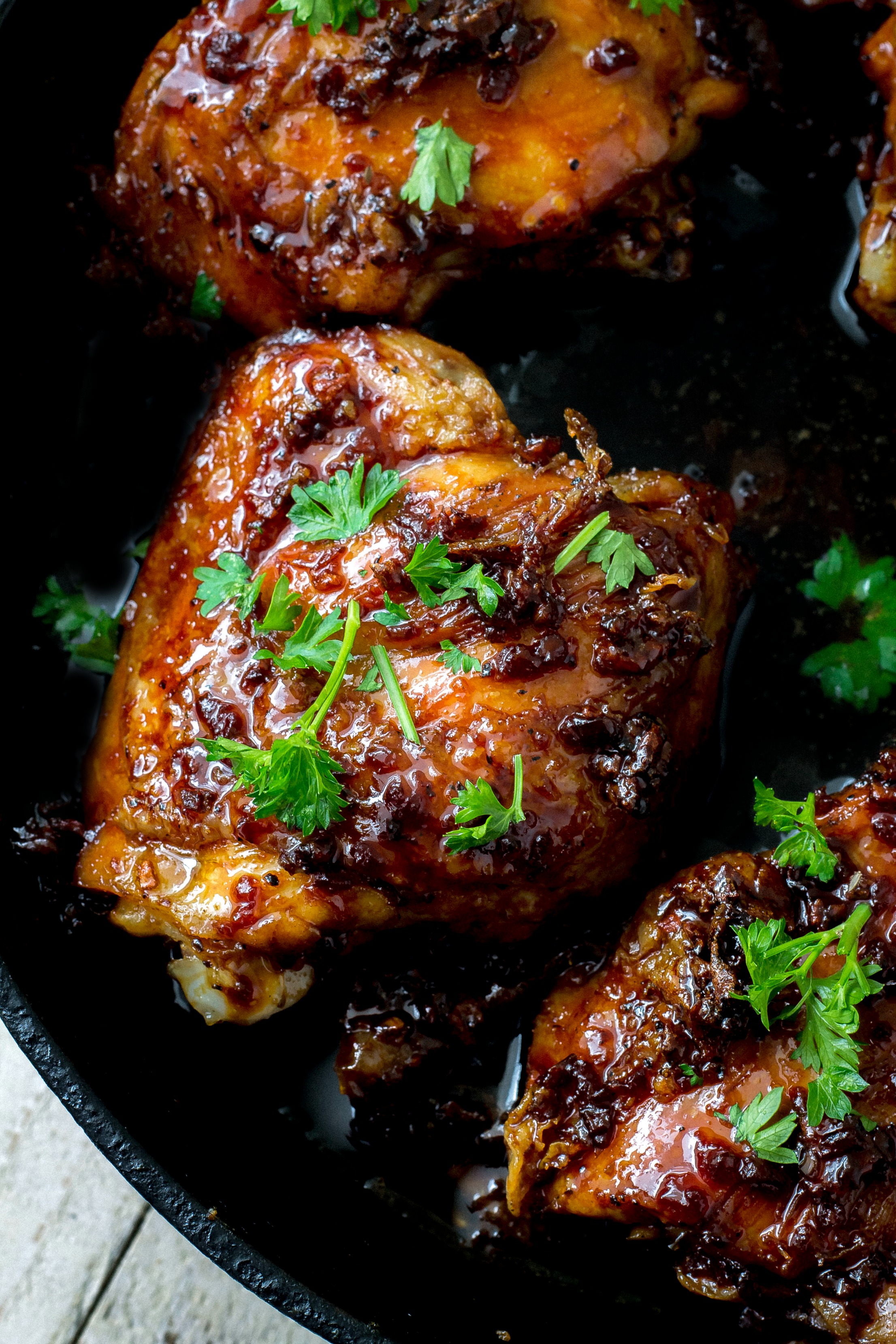 Glazed Soy Sauce Brown Sugar Chicken Thighs Bunnys Warm Oven