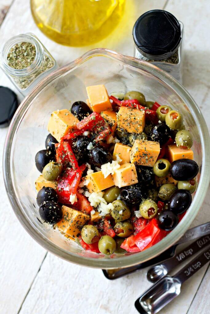 Marinated Cheese Peppers and Olives