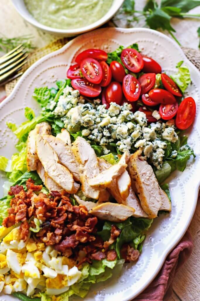 Cobb Salad with Cream Avocado Dressing