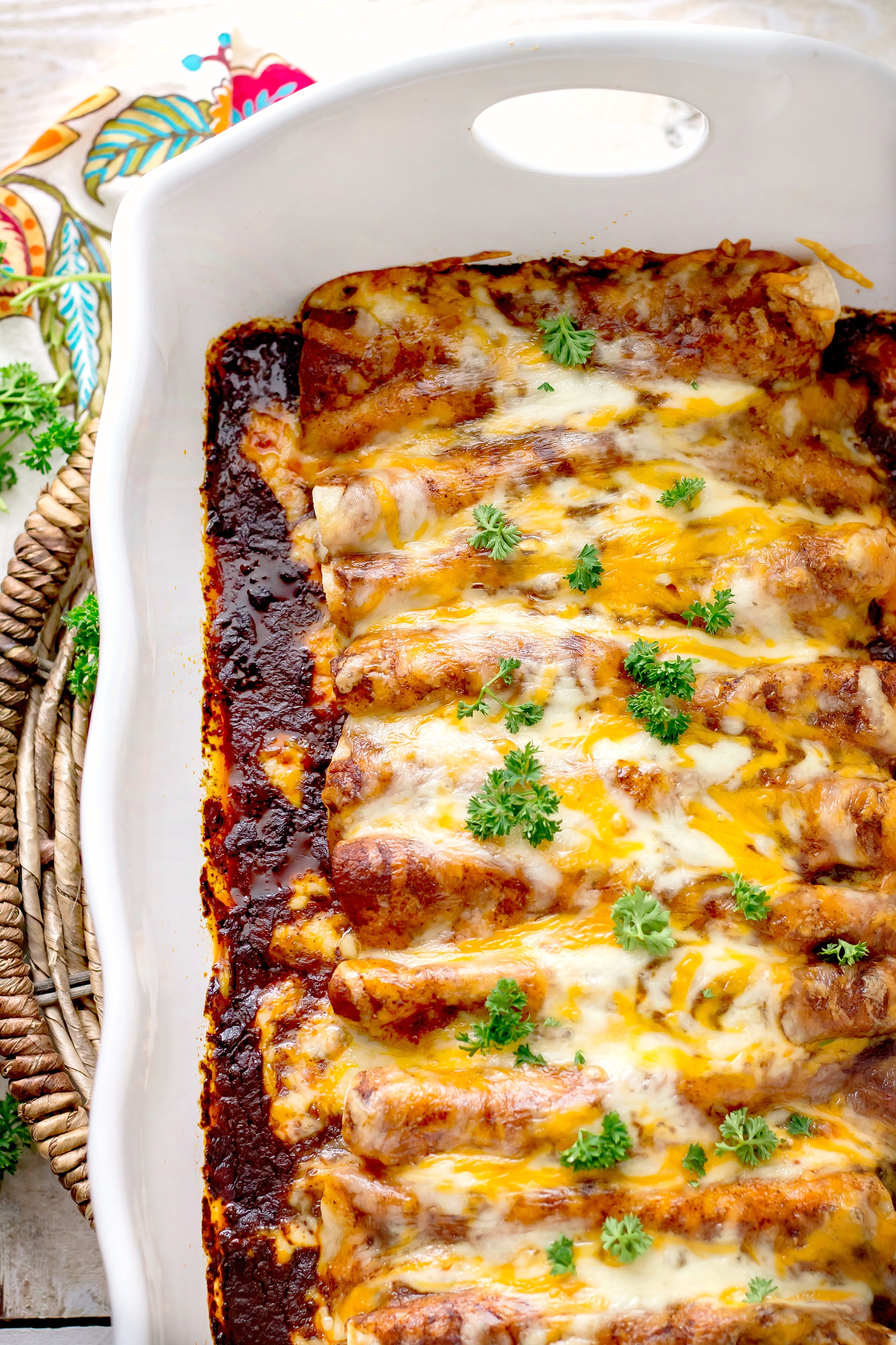 Chicken Enchiladas With Homemade Red Enchilada Sauce Bunny S Warm Oven