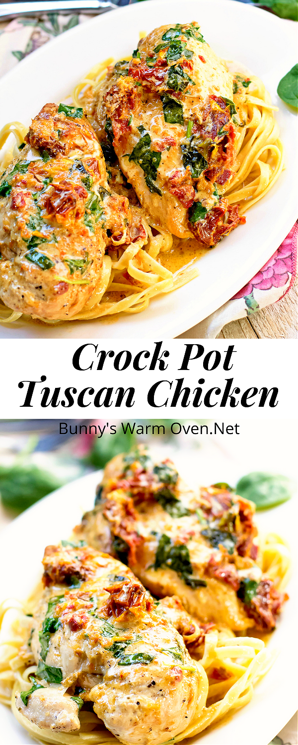 Crock Pot Tuscan Chicken - Bunny's Warm Oven