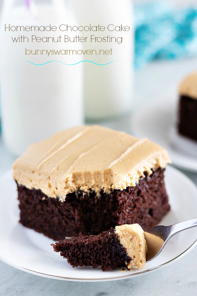 Chocolate Cake with Peanut Butter Frosting