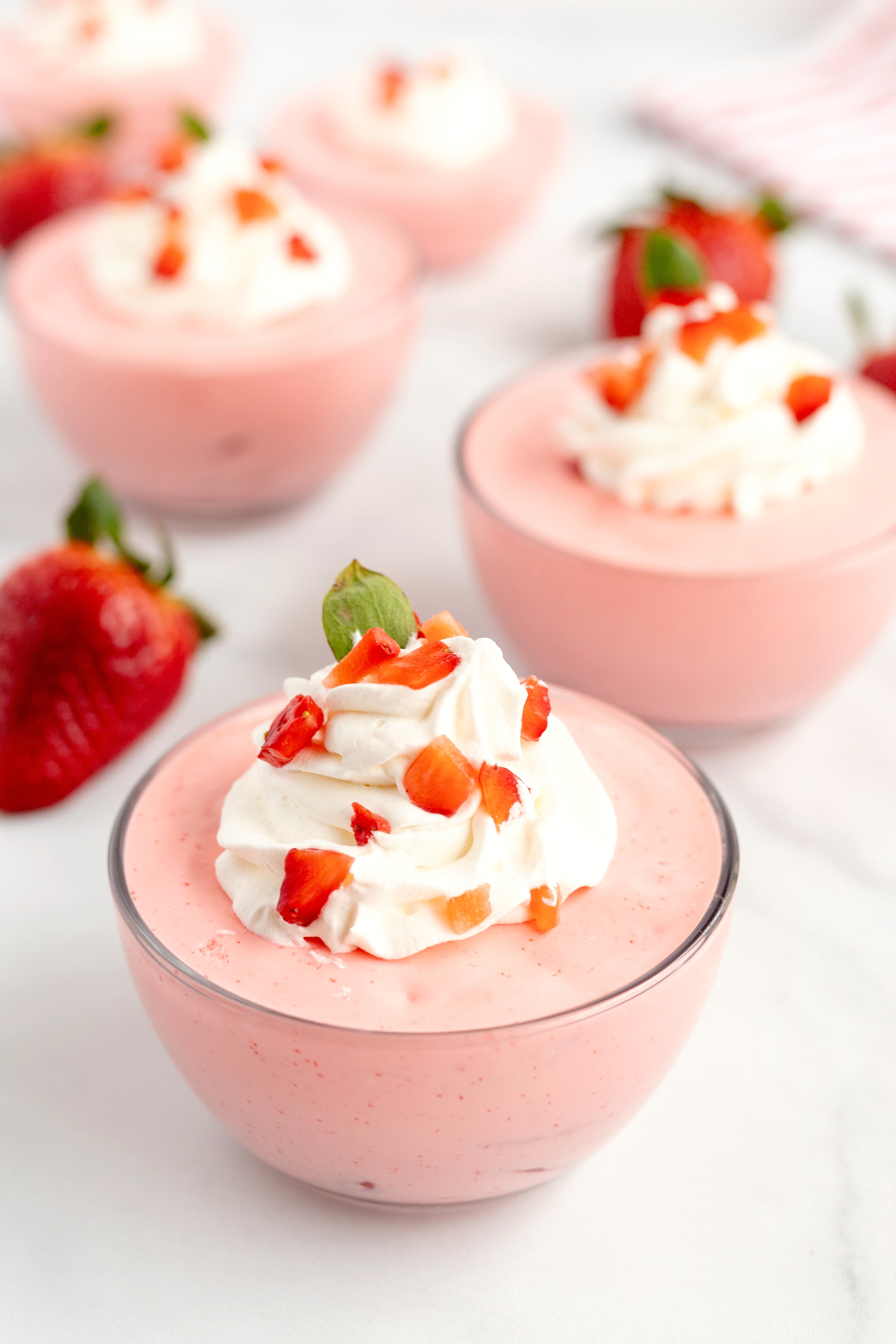 Strawberry Jello Mousse Cups - Bunny's Warm Oven