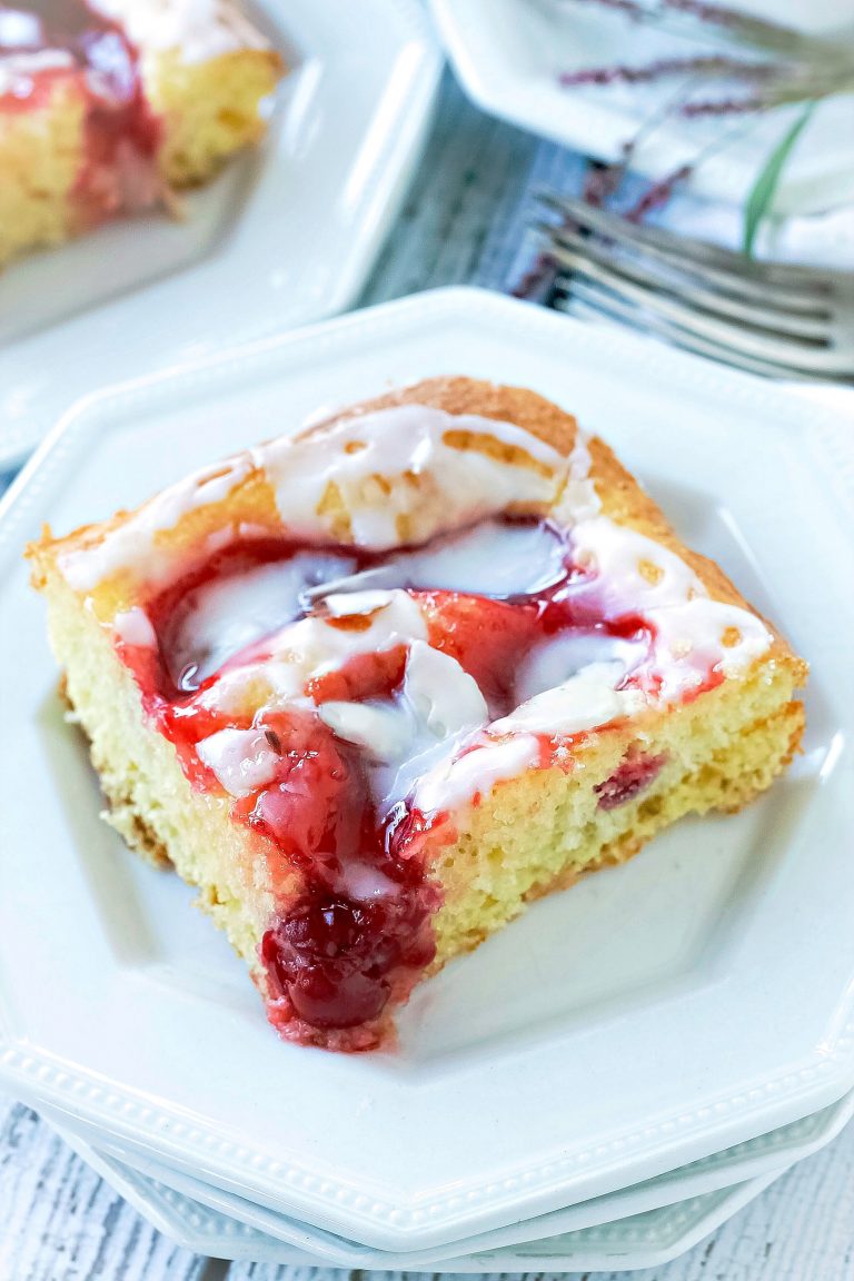 Glazed Cherry Coffee Cake - Bunny's Warm Oven