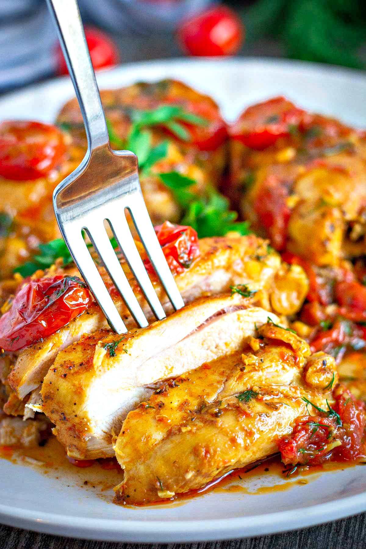 Pan Roasted Chicken Thighs With Cherry Tomatoes Bunny s Warm Oven