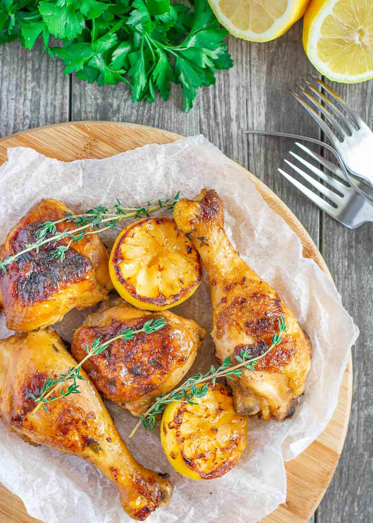 Marinaded chicken that is grilled to perfection and paired with your favorite side dish!