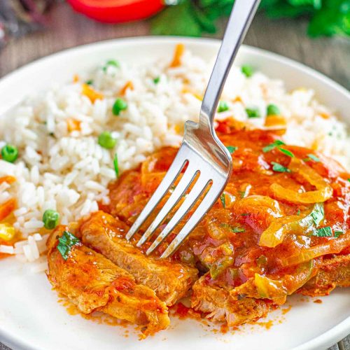 Basil Tomato Pork Chops